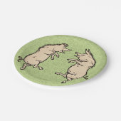 アンティーク踊り豚：お洒落ヴィンテージピギージグ ペーパープレート (アングル)