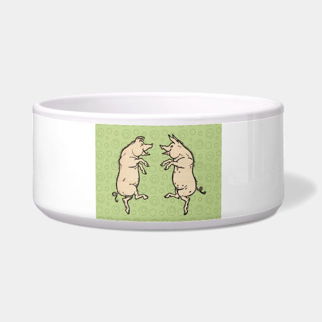 アンティーク踊り豚：お洒落ヴィンテージピギージグ ボウル (正面)