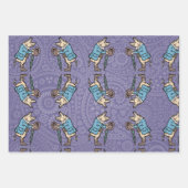 アンティーク踊り豚:お洒落ヴィンテージピギージグ ラッピングペーパーシート (正面3)