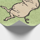 アンティーク踊り豚:お洒落ヴィンテージピギージグ ラッピングペーパー (角)