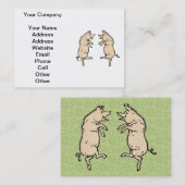 アンティーク踊り豚:お洒落ヴィンテージピギージグ 名刺 (正面/裏面)