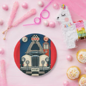 アンティーク車イラストレーション ペーパープレート (パーティー)