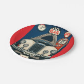 アンティーク車イラストレーション ペーパープレート (アングル)