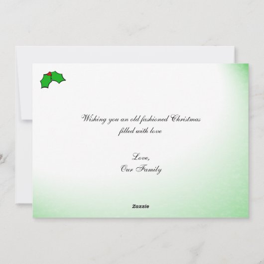 アンティーク車オールドファッションドクリスマスフラットカード シーズンカード (裏面)