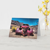 アンティーク車グリーティングカード カード (黄色い花)