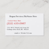 アンティーク車スクラップメタルビズ 名刺 (裏面)