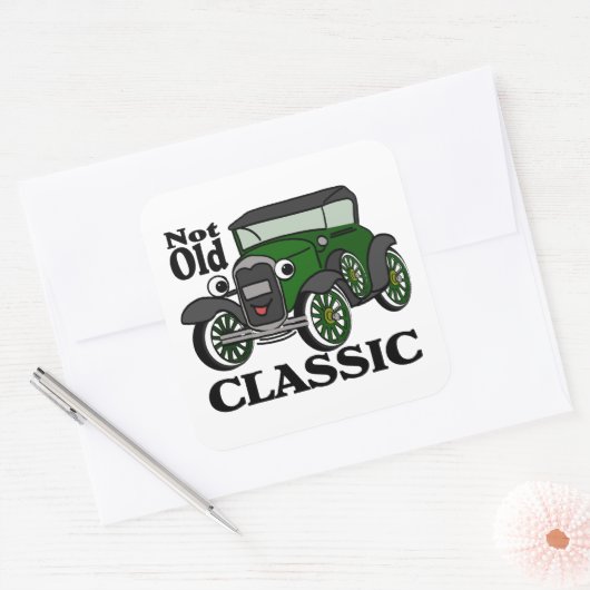 アンティーク車ノールドクラシック誕生日 スクエアシール (封筒)