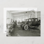 アンティーク車修理車庫、1900年代初期 ポストカード (正面/裏面)