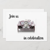 アンティーク車結婚式招待状 招待状 (正面/裏面)