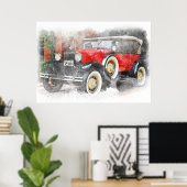 アンティーク車 ポスター (ホームオフィス)