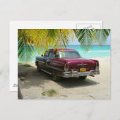アンティーク車inキューバビーチ ポストカード (正面/裏面)