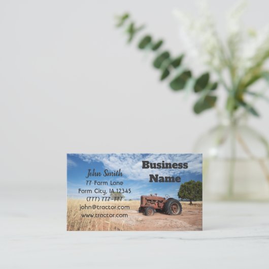 アンティーク農場トラクタ 名刺 (スタンド正面)