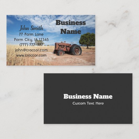 アンティーク農場トラクタ 名刺 (正面/裏面)