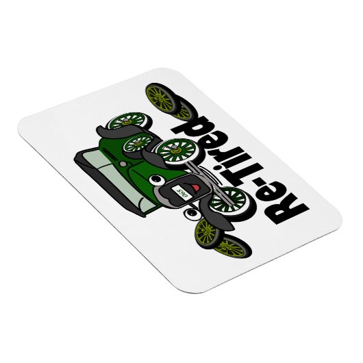 アンティーク退職した車のユーモア マグネット (右側)