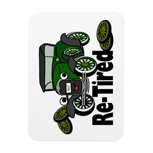 アンティーク退職した車のユーモア マグネット (縦)