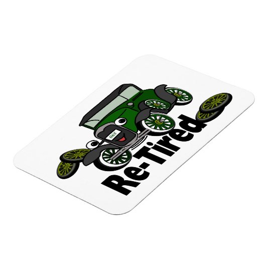 アンティーク退職した車のユーモア マグネット (左側)