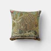 アンティーク通りアムステルダムの地図、オランダ クッション (正面)