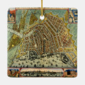 アンティーク通りアムステルダムの地図、オランダ セラミックオーナメント (裏面)