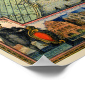 アンティーク通りアムステルダムの地図、オランダ ポスター (角)