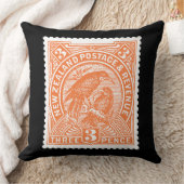 アンティーク郵便切手ニュージーランドバードオレンジ クッション (ブランケット)