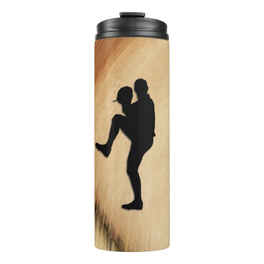 アンティーク野球選手のピッチャーの巻き上げ タンブラー (正面)