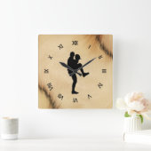 アンティーク野球選手のローマ数字投手 スクエア壁時計 (ホーム)