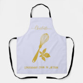 アンティーク金ゴールドウィスクとハーブ付きソフトラベンダー エプロン (正面)