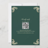 アンティーク金ゴールドエメラルドグリーン結婚ズ 招待状 (裏面)