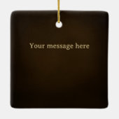 アンティーク金ゴールドエンボスモノグラムパーソナライズされた文字 セラミックオーナメント (裏面)