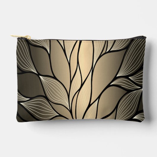 アンティーク金ゴールドクリエイティブ離れパターン アクセサリーポーチ (正面)