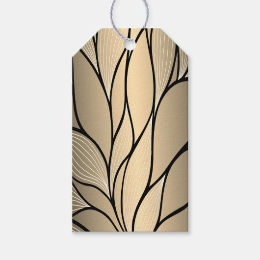 アンティーク金ゴールドクリエイティブ離れパターン ギフトタグ (正面)