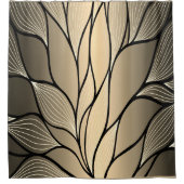 アンティーク金ゴールドクリエイティブ離れパターン シャワーカーテン (正面)