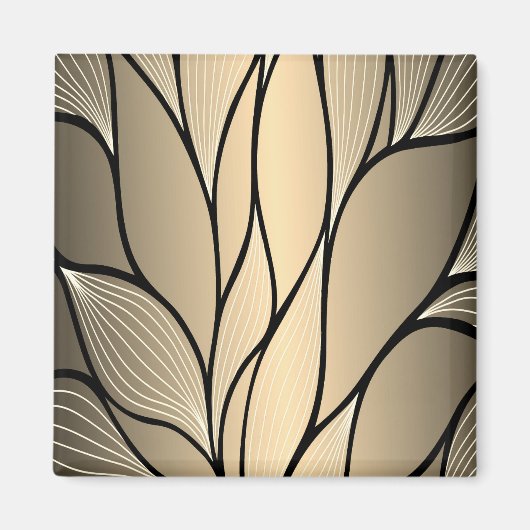 アンティーク金ゴールドクリエイティブ離れパターン マグネット (正面)