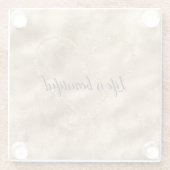 アンティーク金ゴールドグリッターハート ガラスコースター (裏面)