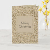 アンティーク金ゴールドグリッターレオパード印刷     カード (黄色い花)