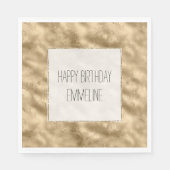 アンティーク金ゴールドグリッツホワイト スタンダードランチョンナプキン (正面)