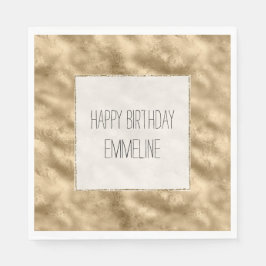 アンティーク金ゴールドグリッツホワイト スタンダードランチョンナプキン