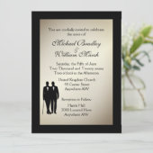 アンティーク金ゴールドゲイ結婚式招待状 招待状 (スタンド正面)