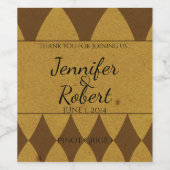 アンティーク金ゴールドダイヤモンドハーレクインパターンワインラベル ワインラベル (シングルラベル)