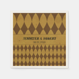 アンティーク金ゴールドダイヤモンドハ結婚レクインズナプキン スタンダードカクテルナプキン