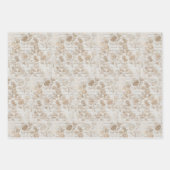 アンティーク金ゴールドダマスクスクリプト ラッピングペーパーシート (正面3)