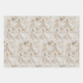 アンティーク金ゴールドダマスクスクリプト ラッピングペーパーシート (正面2)