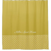 アンティーク金ゴールドダマスクパターン浴用シャワーカーテン シャワーカーテン (正面)