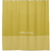 アンティーク金ゴールドダマスクパターン浴用シャワーカーテン シャワーカーテン (正面)