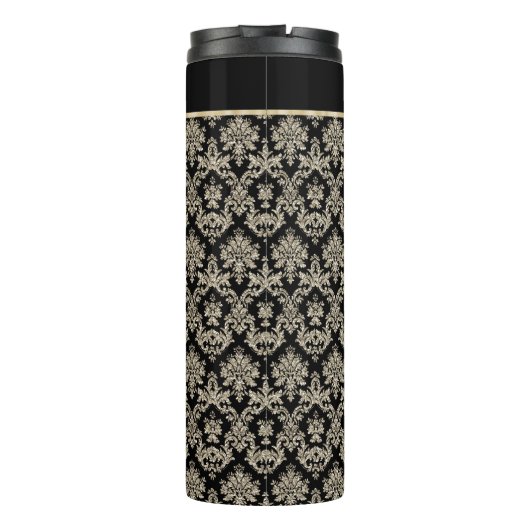 アンティーク金ゴールドダマスクパーソナライズされた タンブラー (裏面)