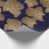 アンティーク金ゴールドバラ(LG)モチーフラッピング紙 ラッピングペーパー (角)