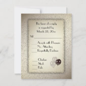 アンティーク金ゴールドバルーンとグリッターメニューRSVP 出欠カード (正面)