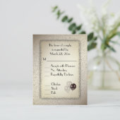 アンティーク金ゴールドバルーンとグリッターメニューRSVP 出欠カード (スタンド正面)