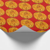 アンティーク金ゴールドフィレンツェ王室のリントレッド ラッピングペーパー (角)