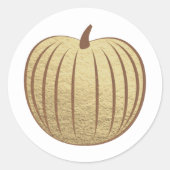 アンティーク金ゴールドフェイクフォイルカンプキン秋封筒用シール ラウンドシール (正面)